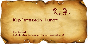 Kupferstein Hunor névjegykártya